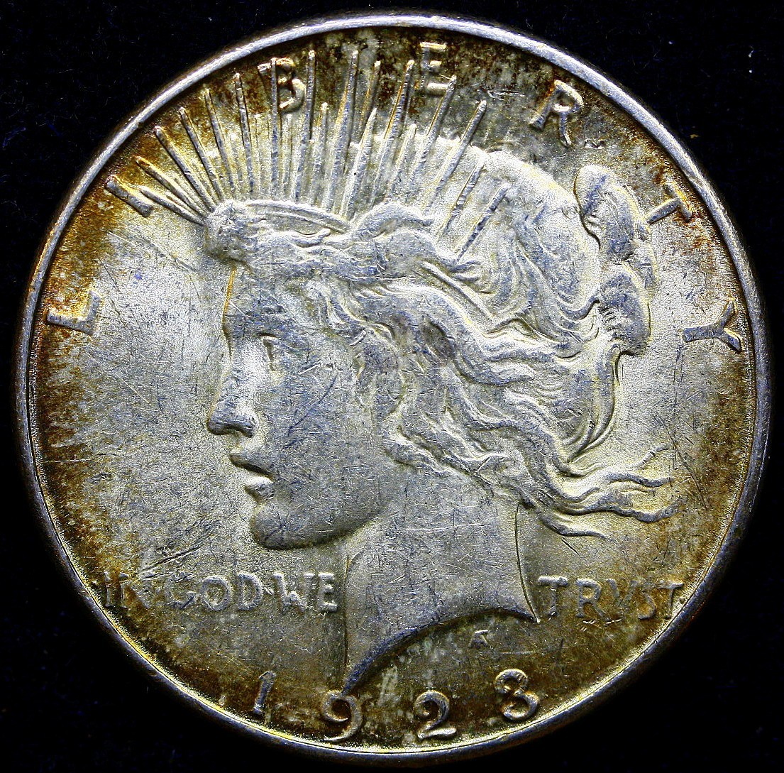 1923-S Peace Dollar 90% Silver -  Uncirculated TONED #A14