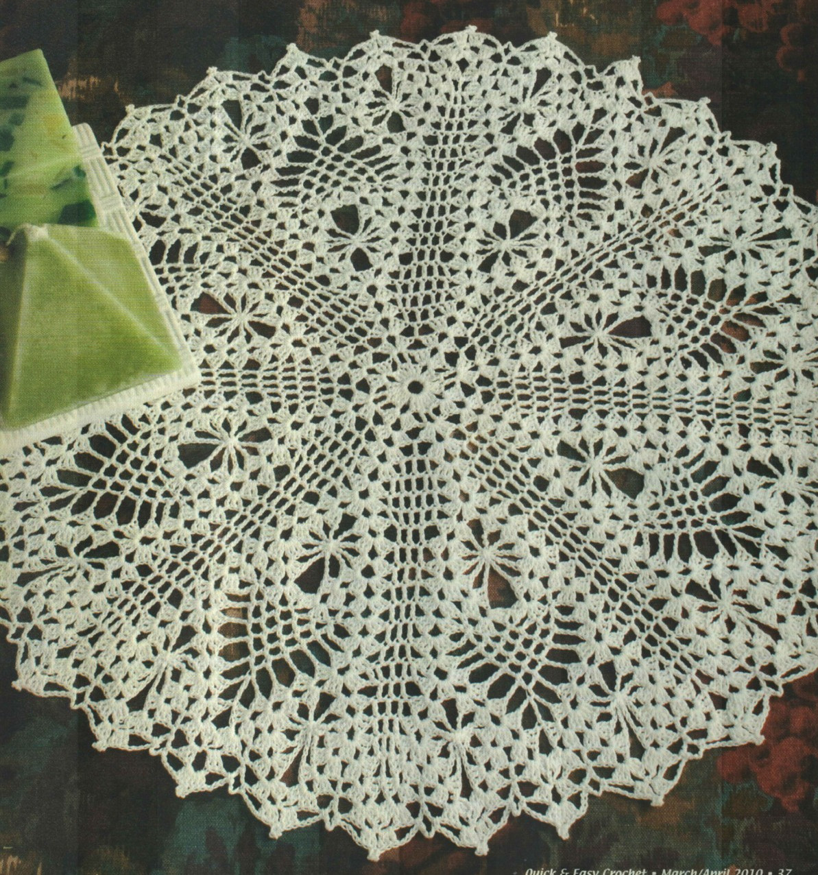 PINEAPPLE ROUNDS DOILY 21" HOME DECOR CROCHET PATTERN INSTRUCTIONS