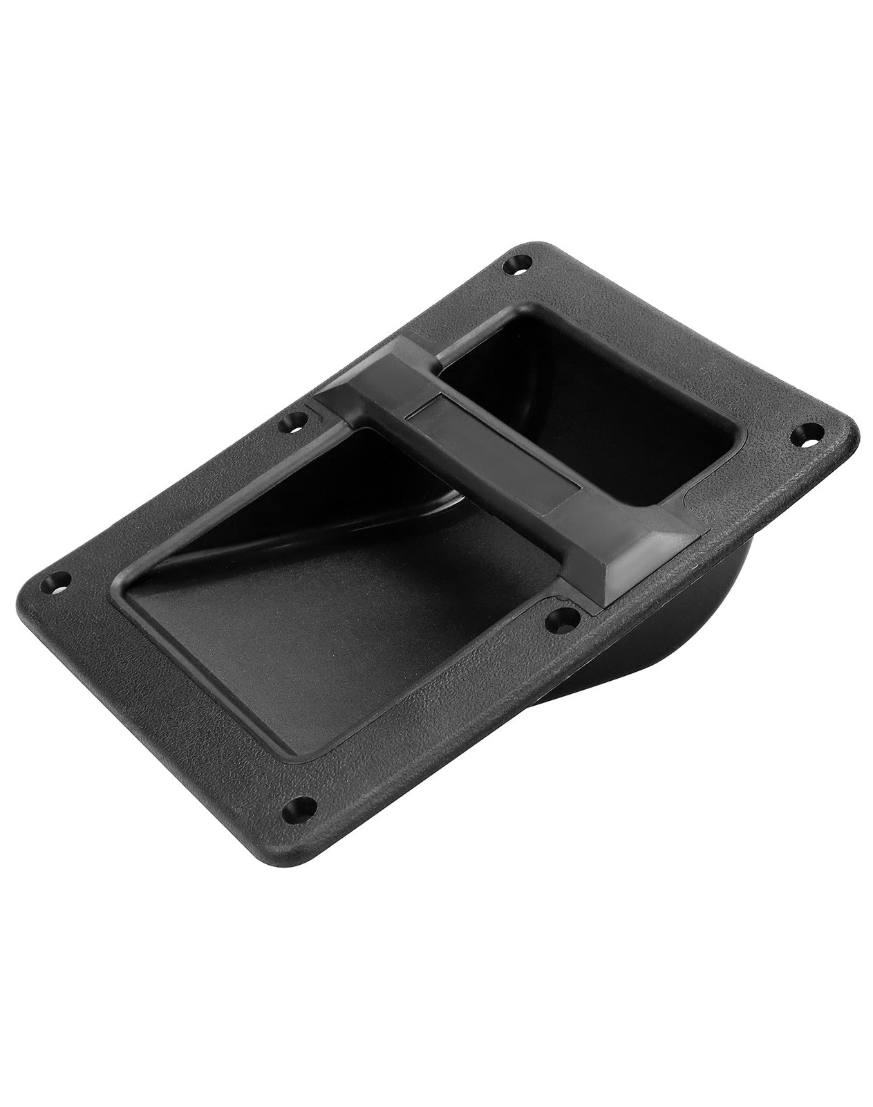QWORK Plastic Speaker Cabinet Handles, 4 Pack Recessed Holder, 6.38" x Black