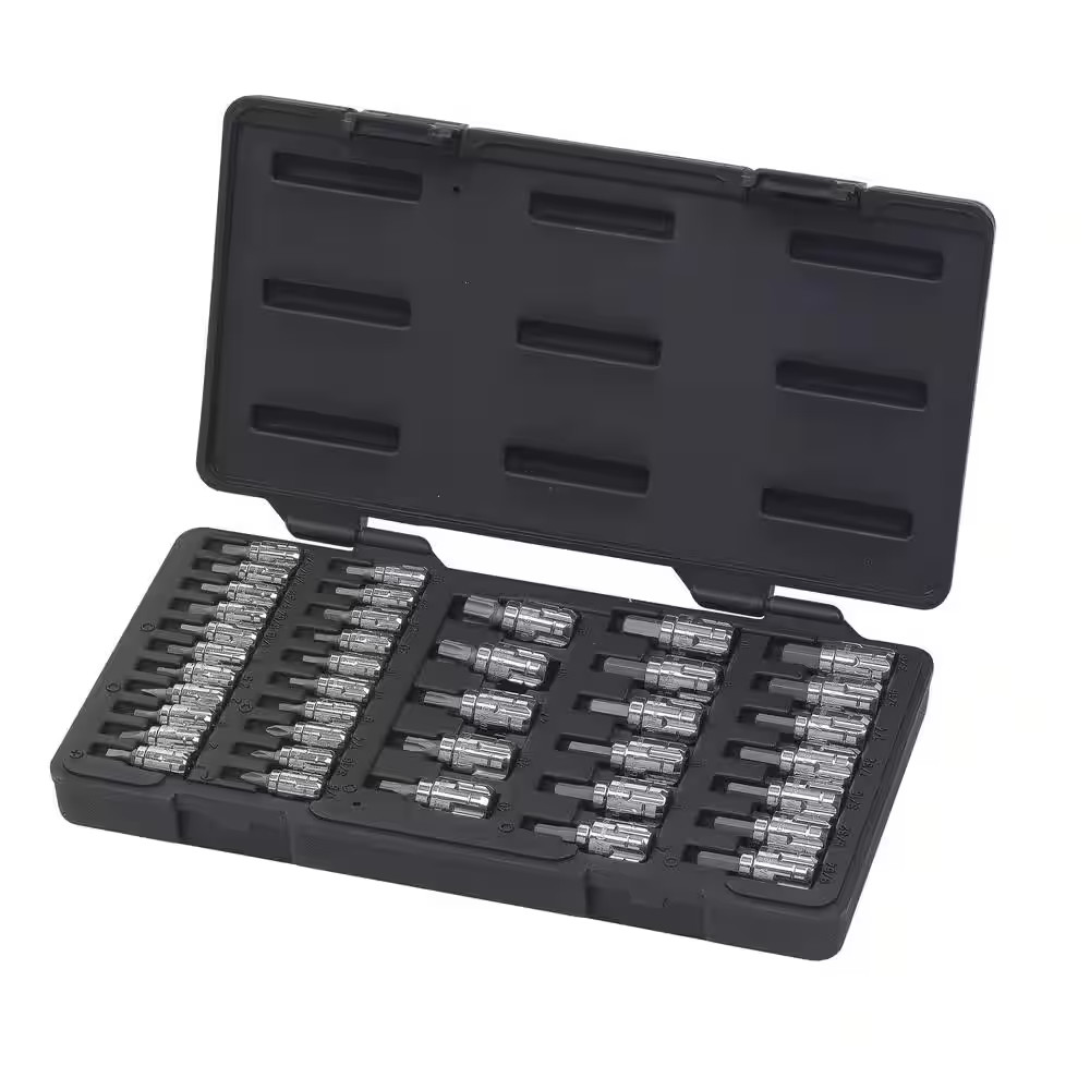 Pass-Thru 1/4 In. and 3/8 In. Drive Sae/Metric Hex/Slotted/Phillips/Torx Bit Soc
