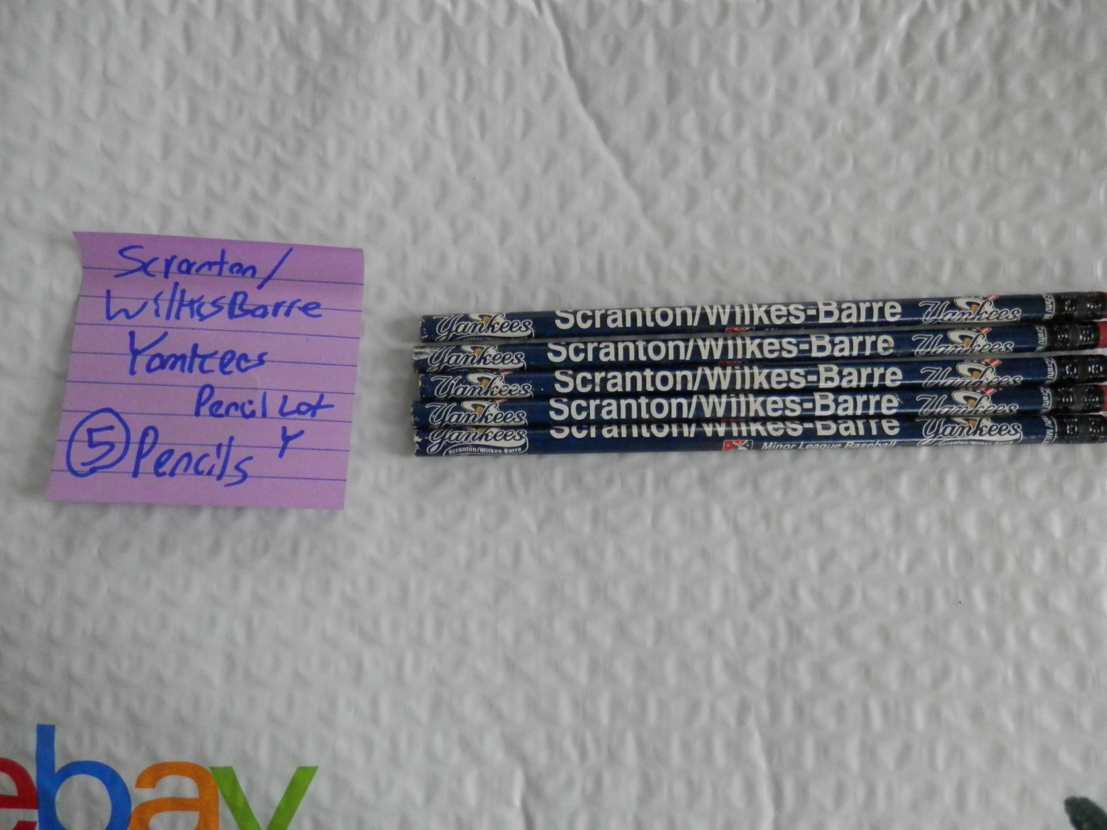 Scranton Wilkes Barre Yankees Minor league pencil lot of 5 Lot Y TripleA New VTG