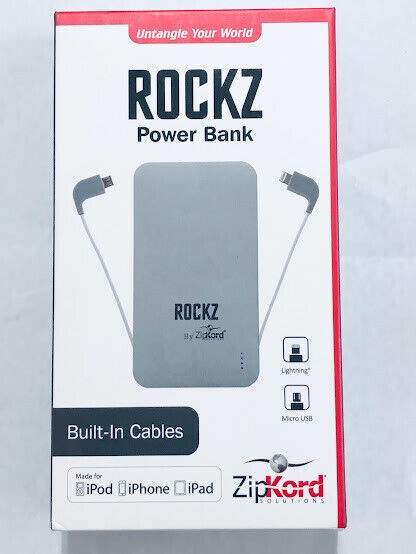 OEM ZipKord 5000 MAh External Battery Pack for Micro USB & iPhone Devices
