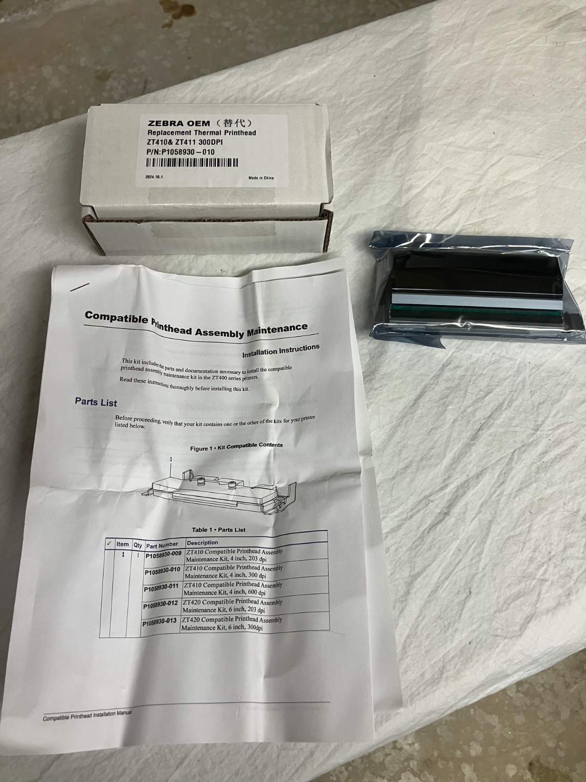 Genuine Printhead For Zebra ZT410 ZT411 Thermal Printer P1058930-010 300dpi