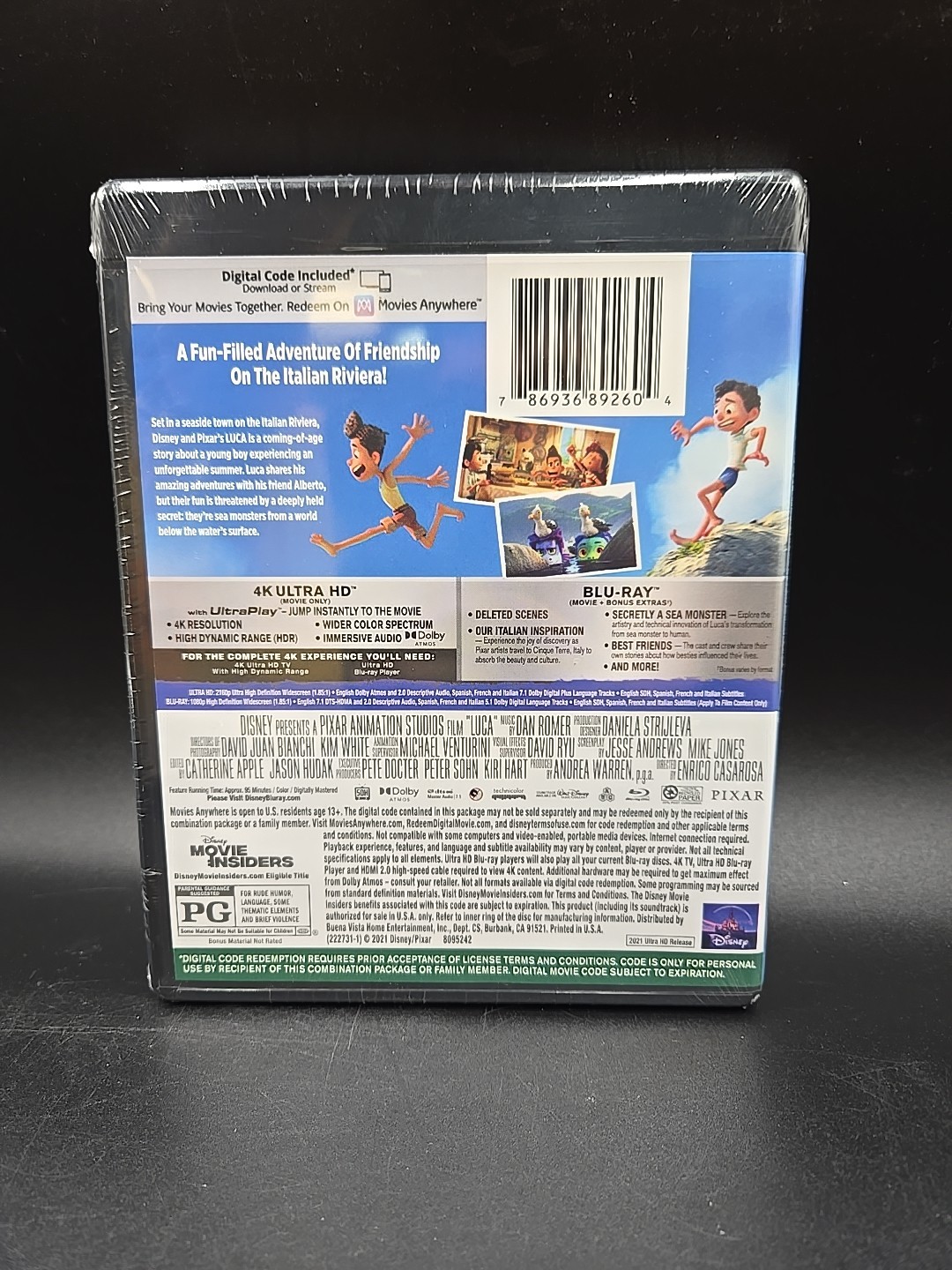 Disney Luca Pixar(4K Ultra HD + Blu-Ray + Digital Code, 2021)
