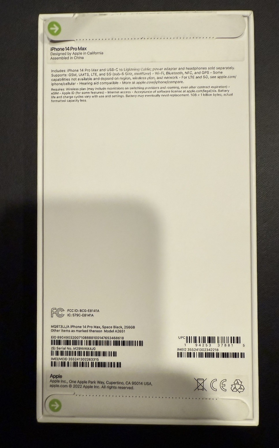 iPhone 14 Pro Max Original Apple Retail BOX ONLY