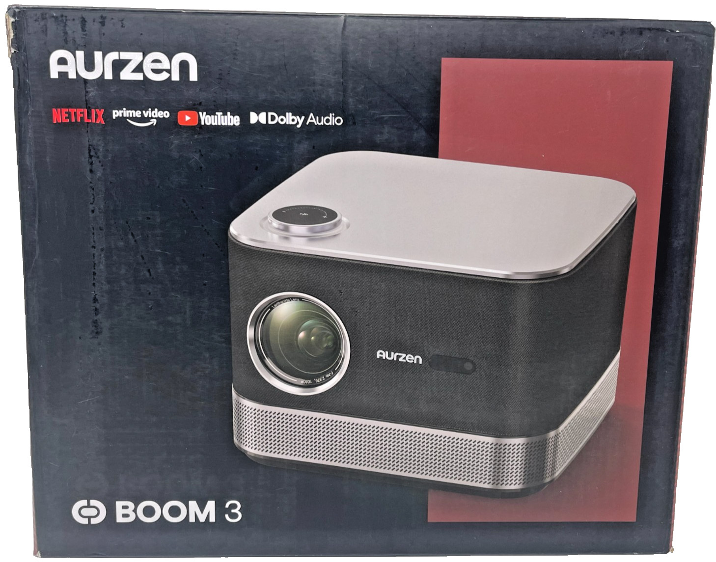 AURZEN Boom 3 - 4K Supported Portable Smart Projector w/ WIFI and Bluetooth
