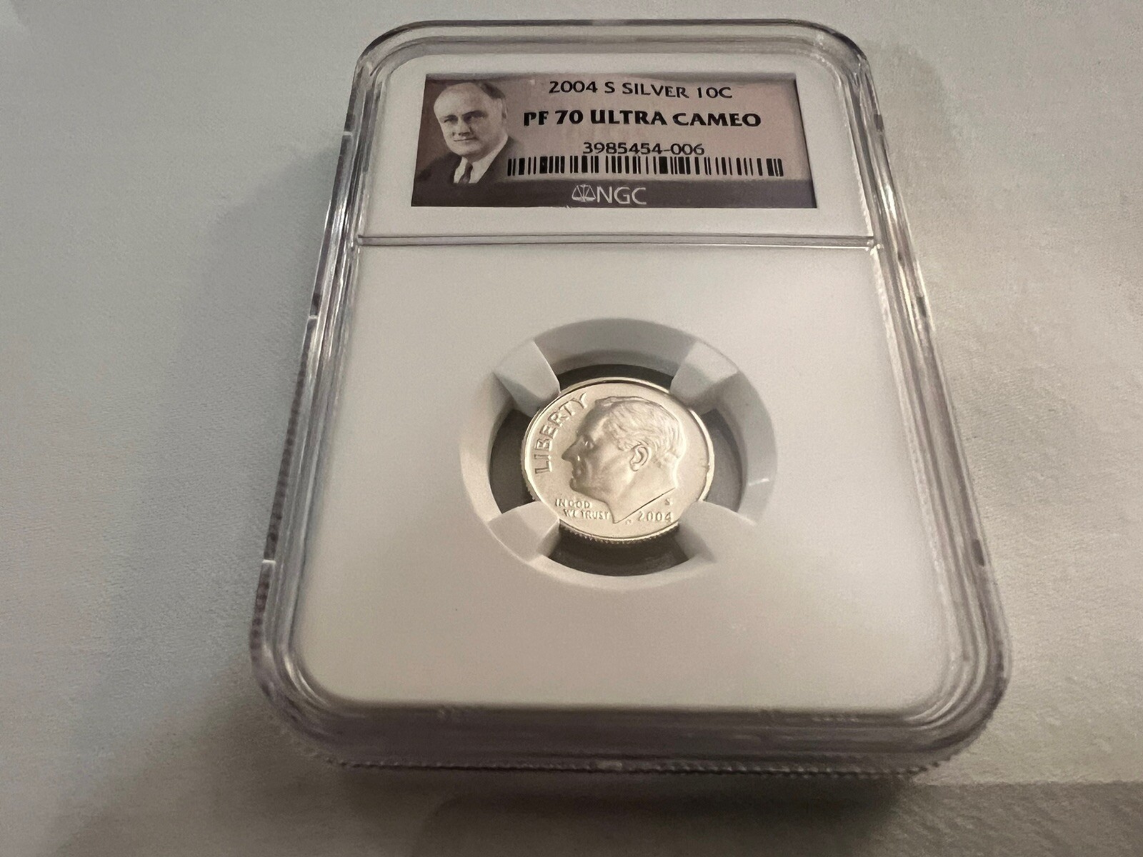 2004-S SILVER ROOSEVELT DIME NGC PF70 ULTRA CAMEO "PORTRAIT LABEL" TOP POP