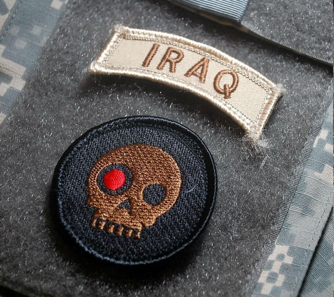 PMC DSS DIPLOMATIC SECURITY vêlkrö 2-PC: 2" TERMINATOR SKULL + IRAQ Tab