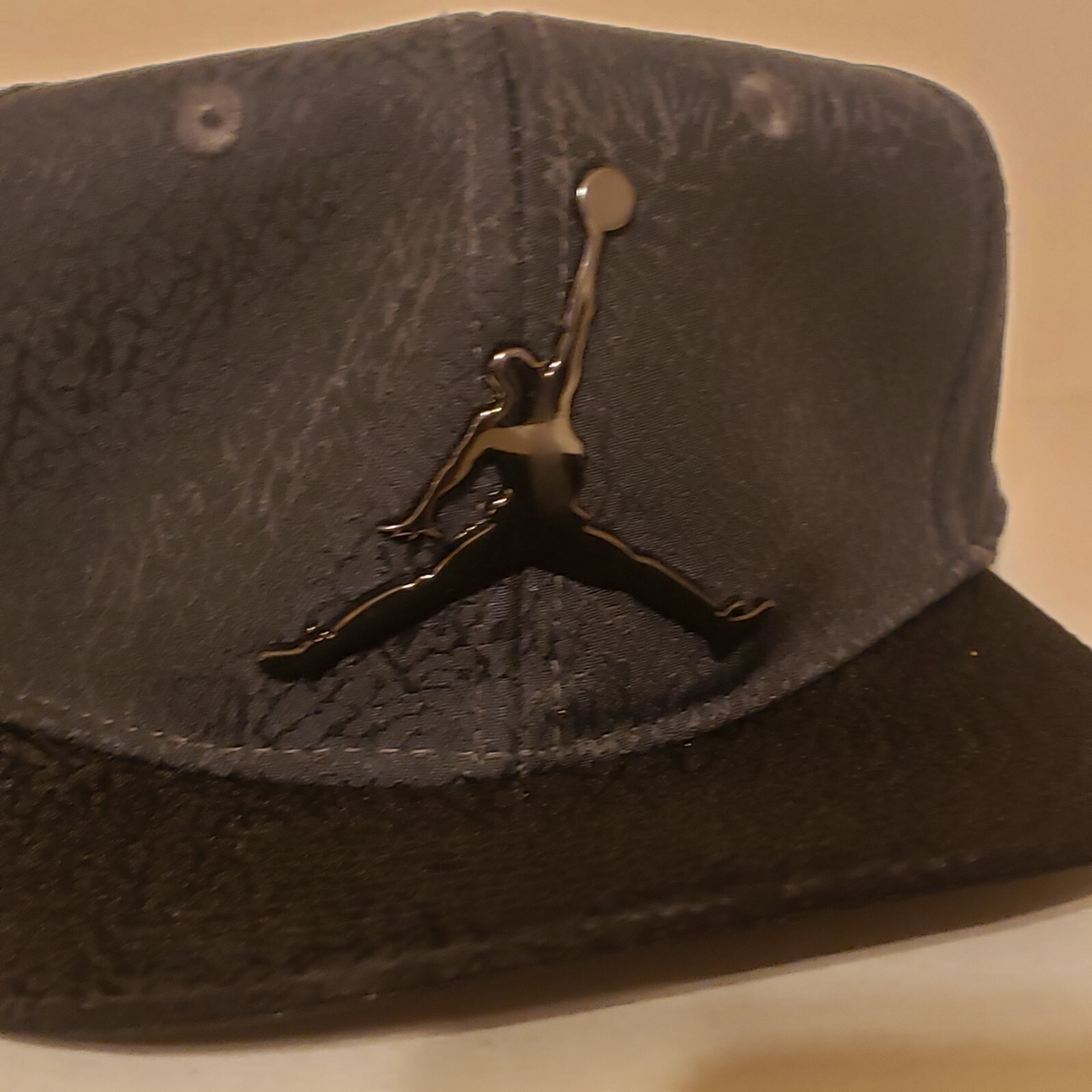Jumpman Youth Snapback Hat Cap Black W/ Logo Basketball Sports Pre-owned