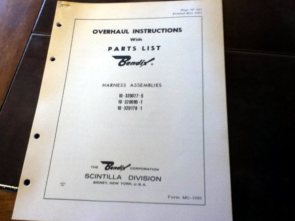 Bendix Harness 10-320077-5, 10-3220095-1 & 10-320178-1 OHC Parts Manual