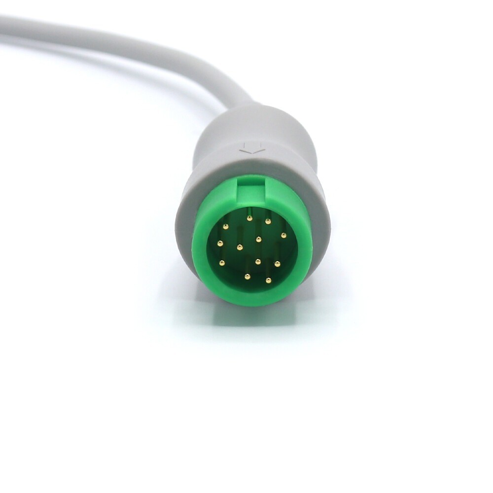 Mindray Datascope 043-000487-01 Compatible ECG cable 12pin 5leads AHA Snap