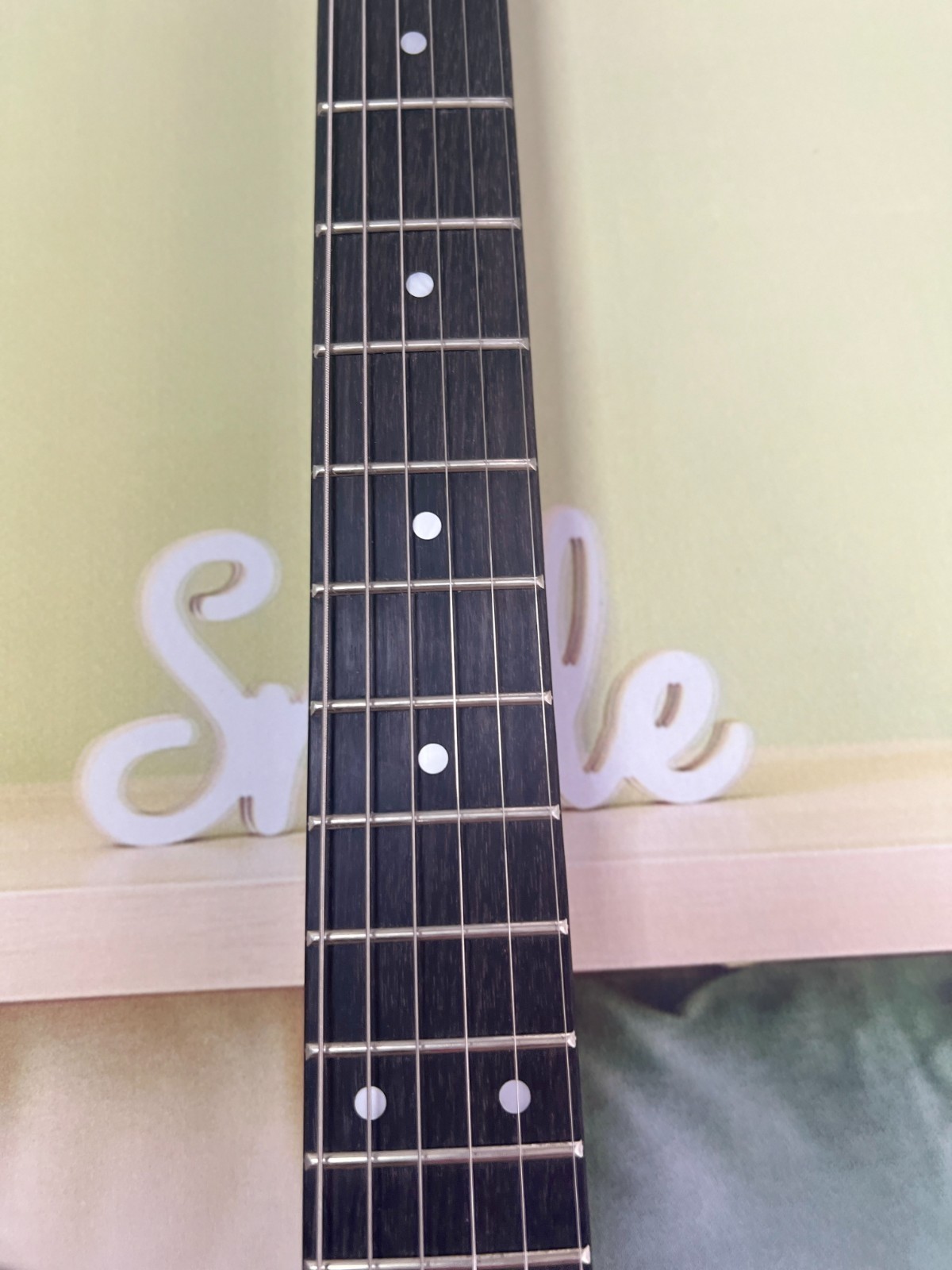 Jazz style electric guitar purple gradient solid silver hardware