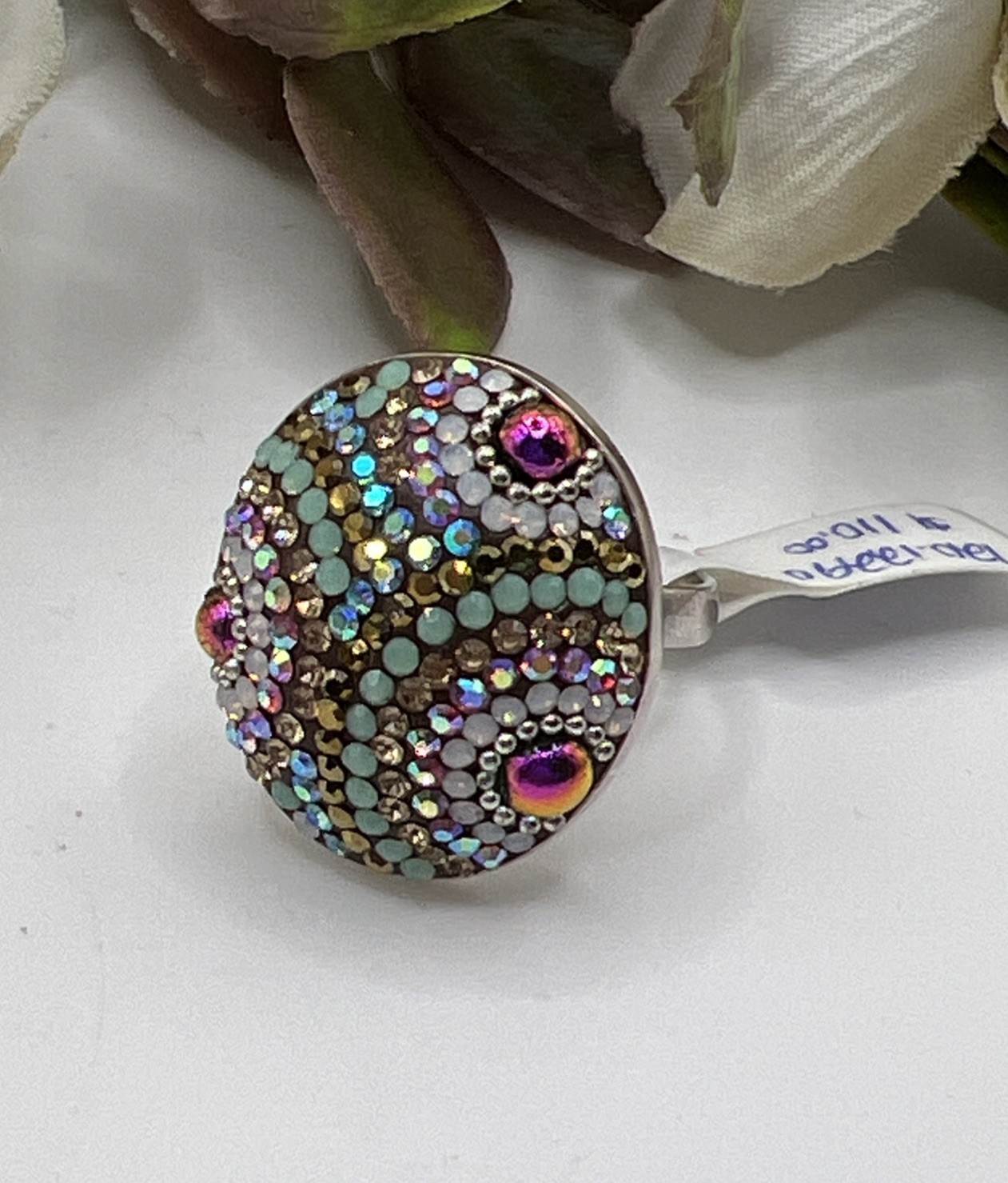 MOSAICA Sterling Silver Hand Beaded Ring Adjustable Size