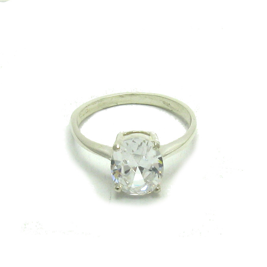 Stylish Sterling Silver Ring Solid 925 With 9X7mm Oval Cubic Zirconia Handmade