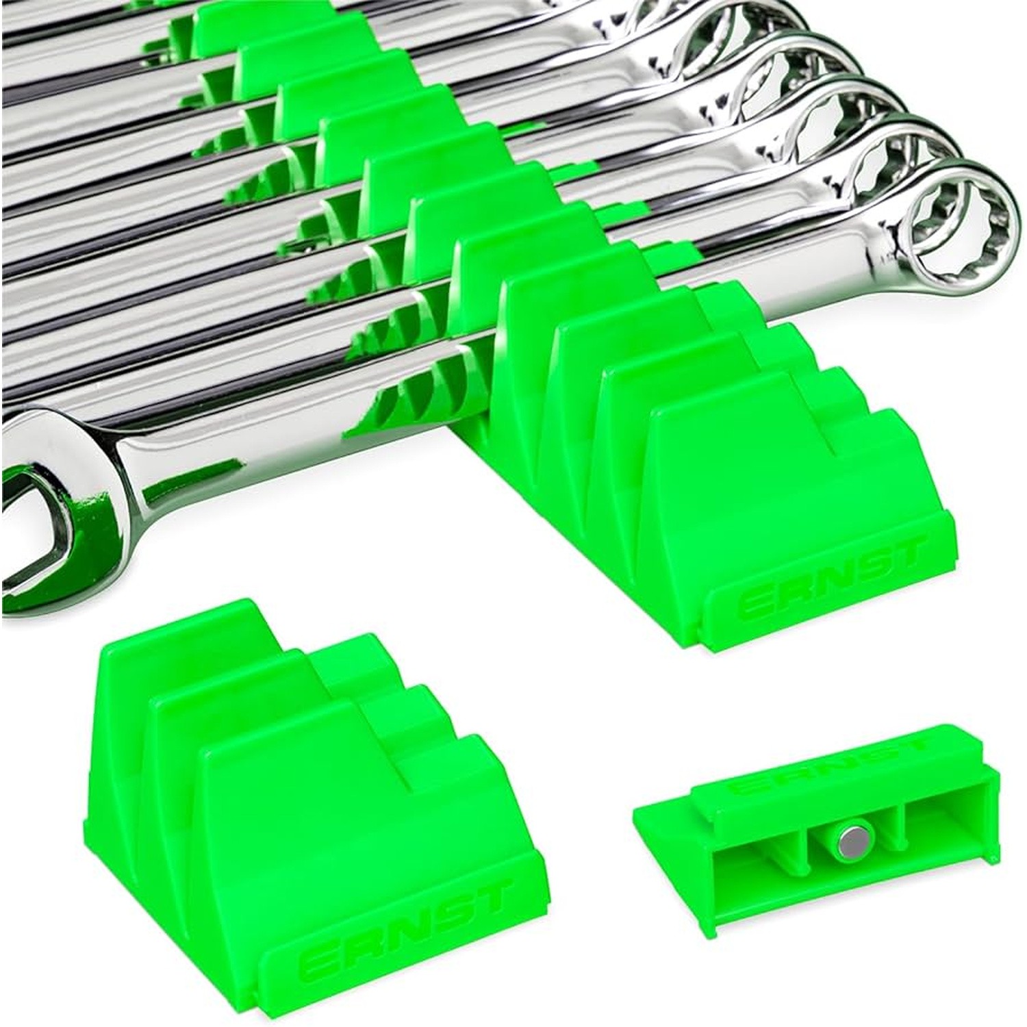 Ernst 5407M Wrench Pro 20 Tool Magnetic Spanner Storage Organiser Green