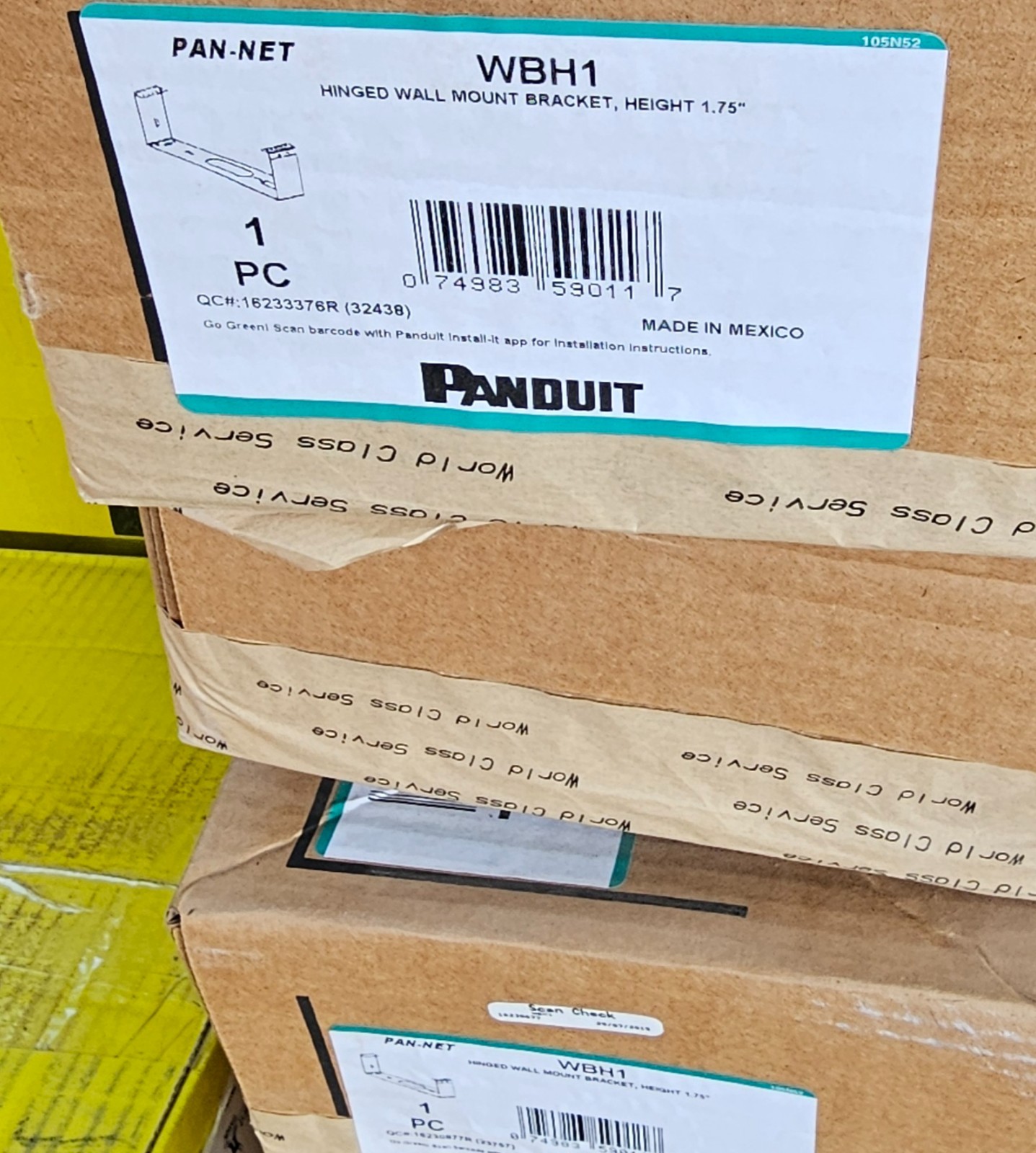 Panduit Black Hinged 1.75" Wall Mount Bracket WBH1
