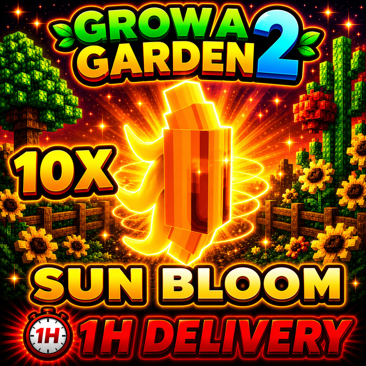 🪴Grow a Garden 2🪴 | ☀️ 10x SUN BLOOM SEED☀️ | 🔴1 HOUR DELIVERY🔴