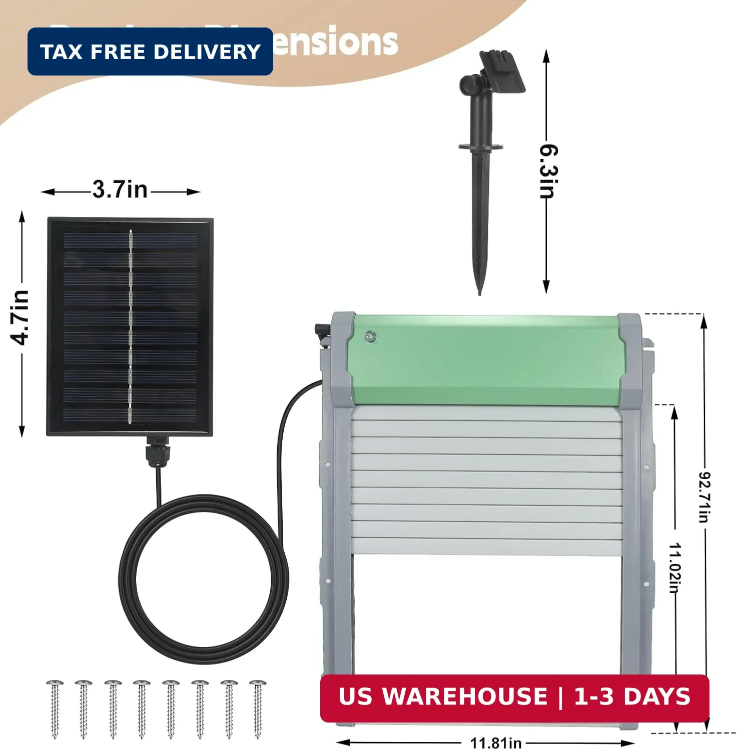 Solar-Powered Automatic Chicken Coop Door with Timer, Light Sensor & Remote Cont