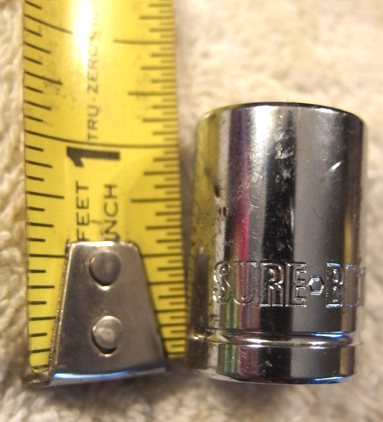 9/16"  Sure Bilt Cr-V 3/8" dr,6 pt socket,Vtg tool chrome