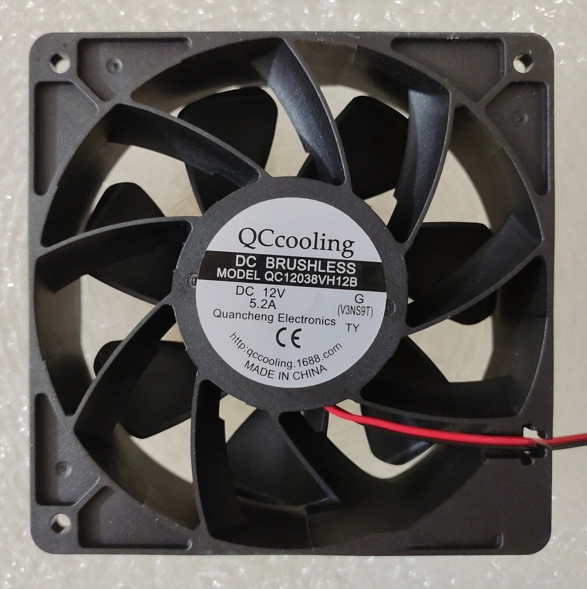 1 PCS  QCcooling Fan QC12038VH12B DC12V 5.2A 12cm 2 wire Large air cooling fan