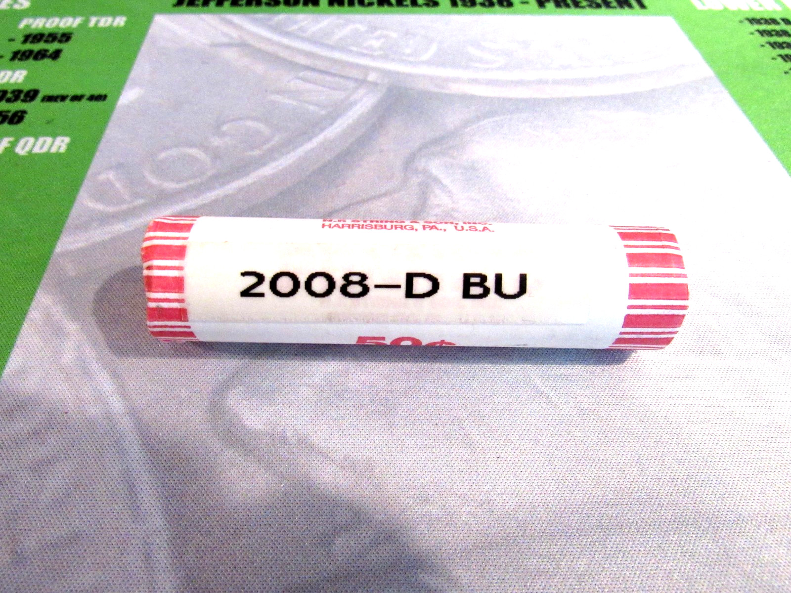 2008-D Lincoln  Penny Cent Original  Roll Of 50 Gem BU Coins