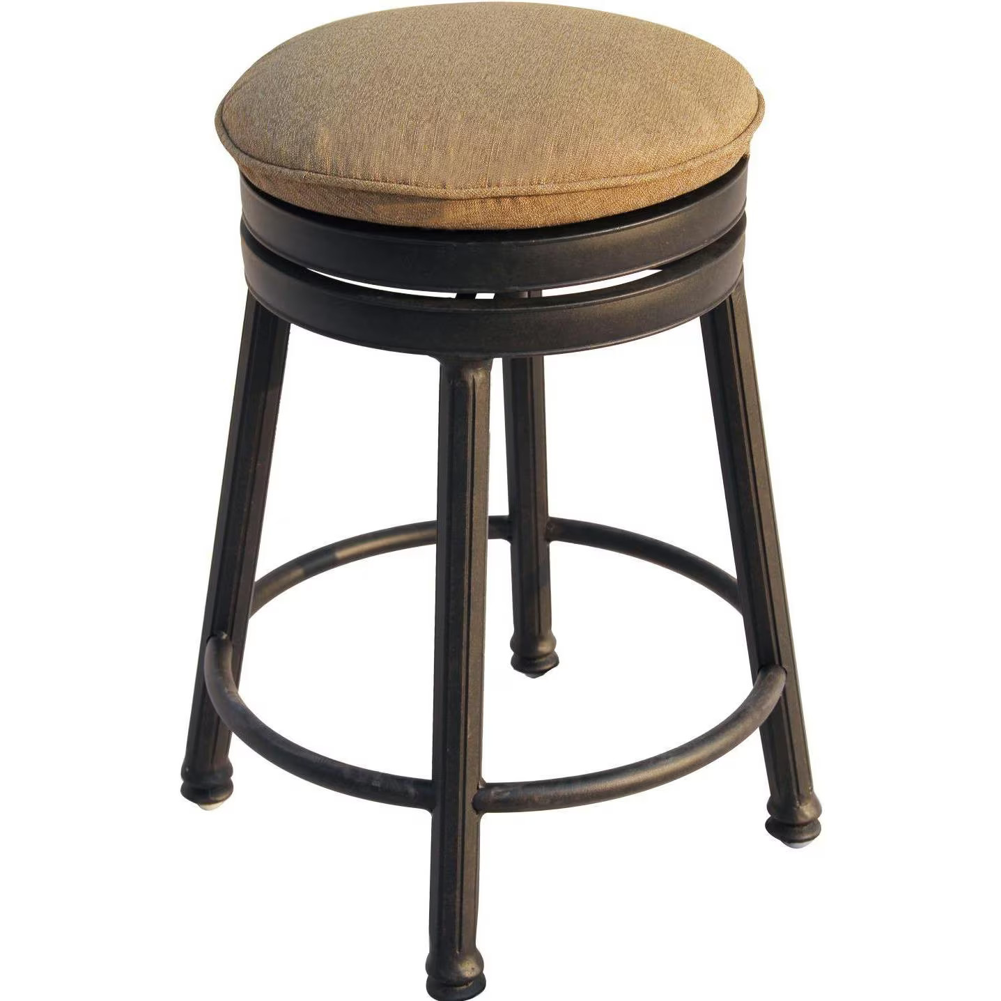 Darlee Classic Cast Aluminum Round Backless Swivel Bar StoolAntique Bronze