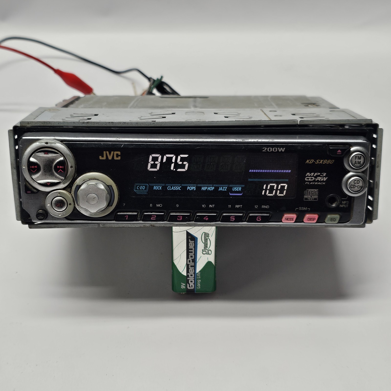 JVC KD-SX980 Single Din Car Stereo Radio Head Unit With Harness TESTED WORKING