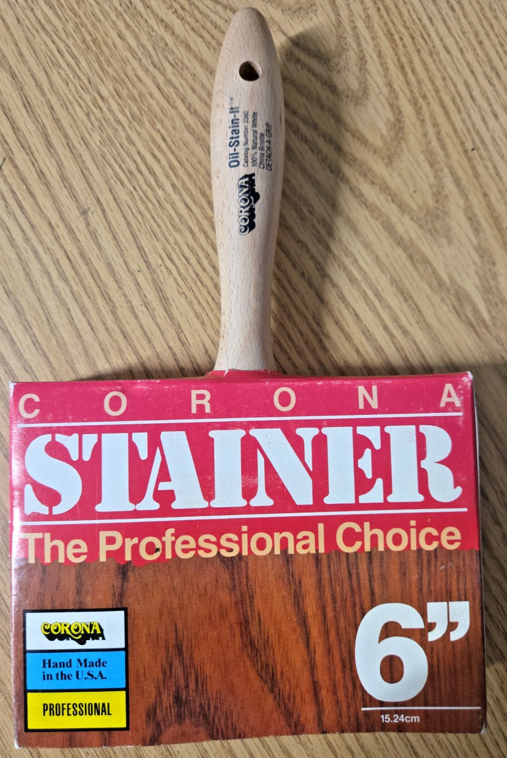 NEW - Corona Vintage Professional "Stainer" Paint Brush, 6” - 100% China Bristle
