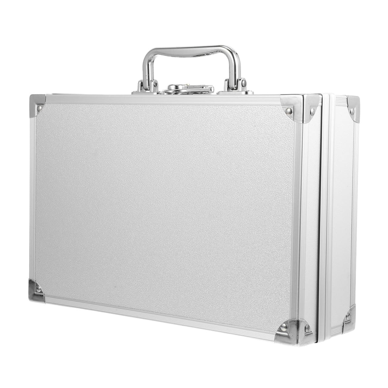 Aluminum Briefcase Lock 11.8 Inch Metal Carrying Case Silver 11.79x7.66x3.46 In