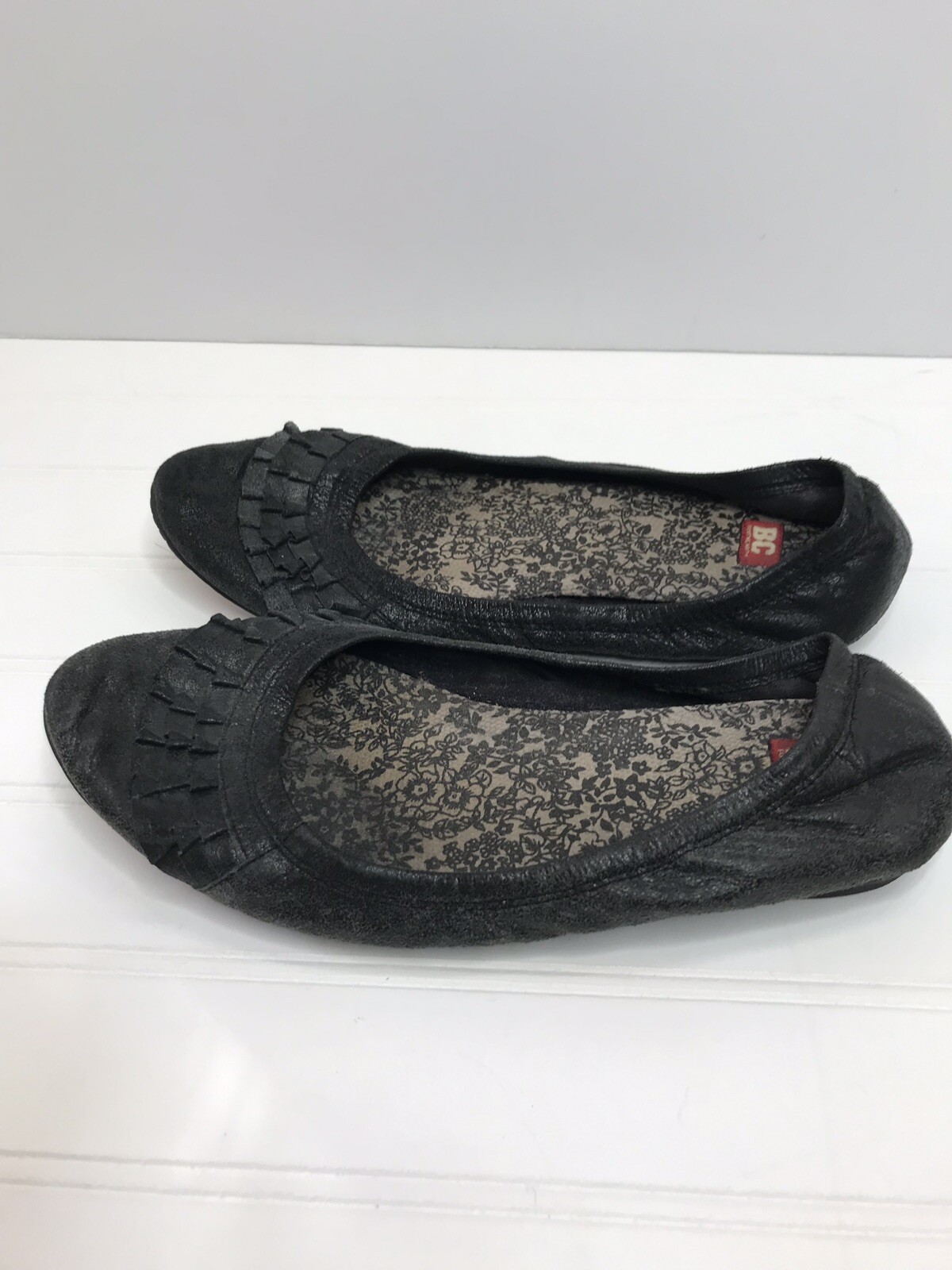 BC Footwear Matte Black Size 7 Preowned Ballet Flats