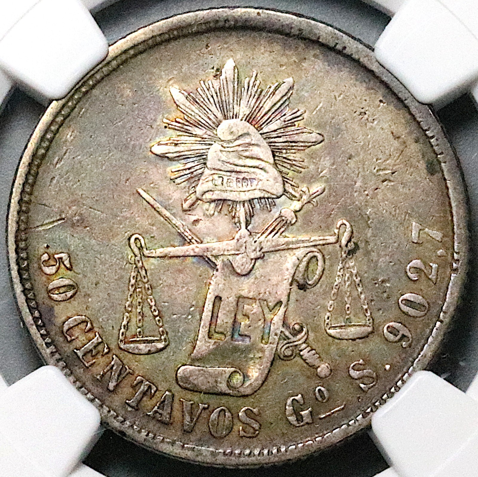 1873-Go NGC XF 40 Mexico 50 Centavos Guanajuato Rare 50k Coin POP 1/1 (25060603C
