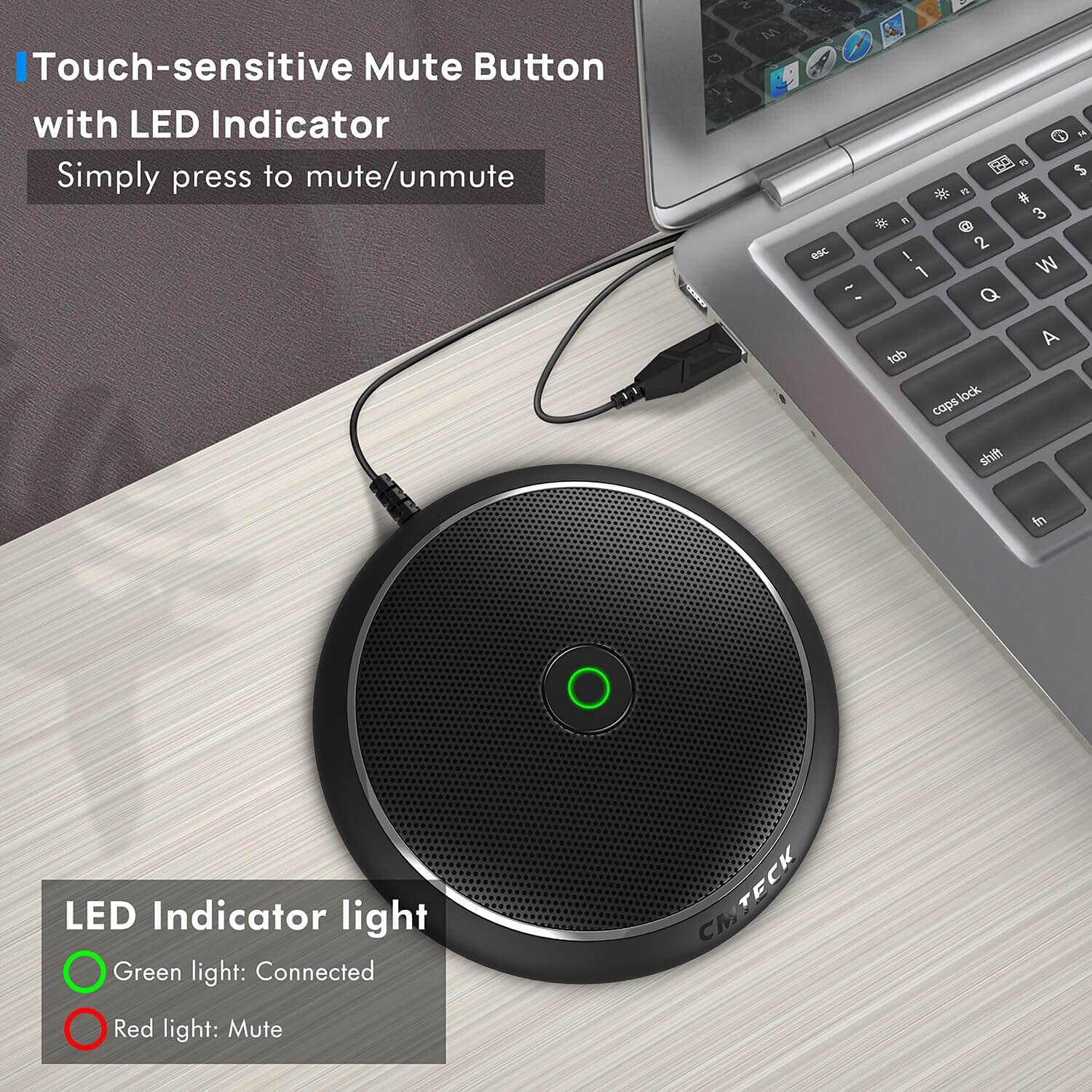 CMTECK Conference USB Microphone, Computer Desktop Mic with Mute Function, Om...