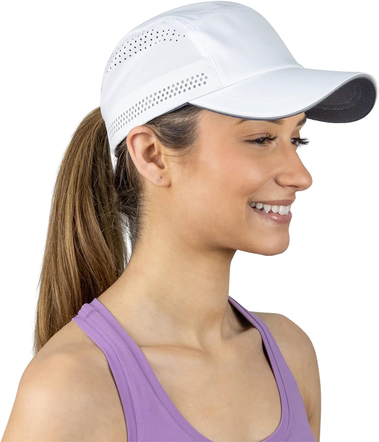 TrailHeads Women's Running Hat | Recycled Sports Cap One Size, White