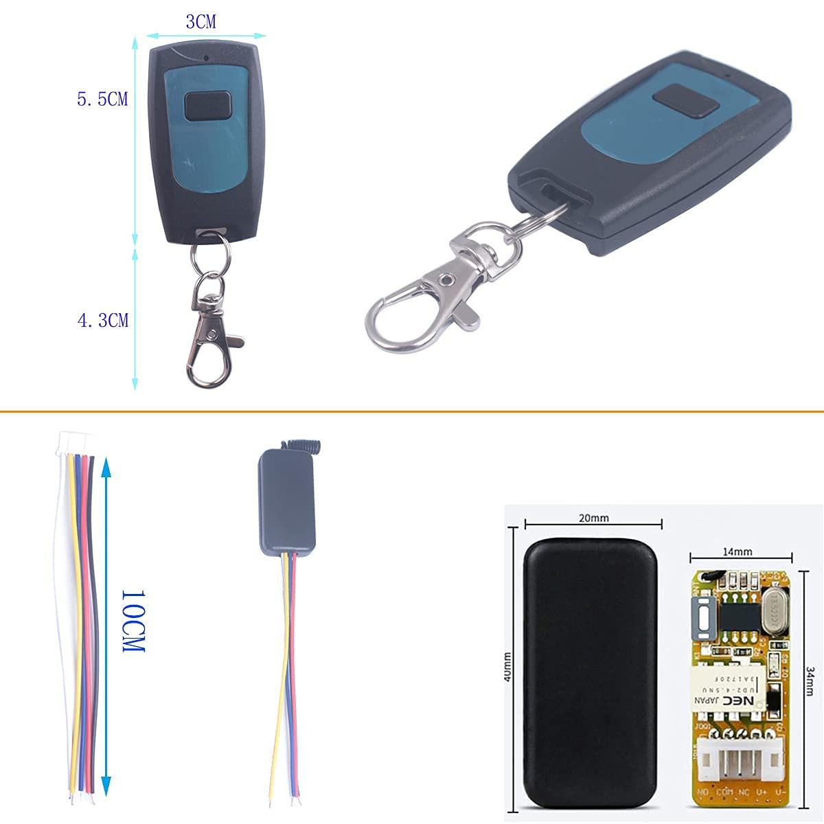 DC 3.3V 3.5V 3.7V 5V 12V 1A Micro Wireless Remote Control Relay Switch Momentary