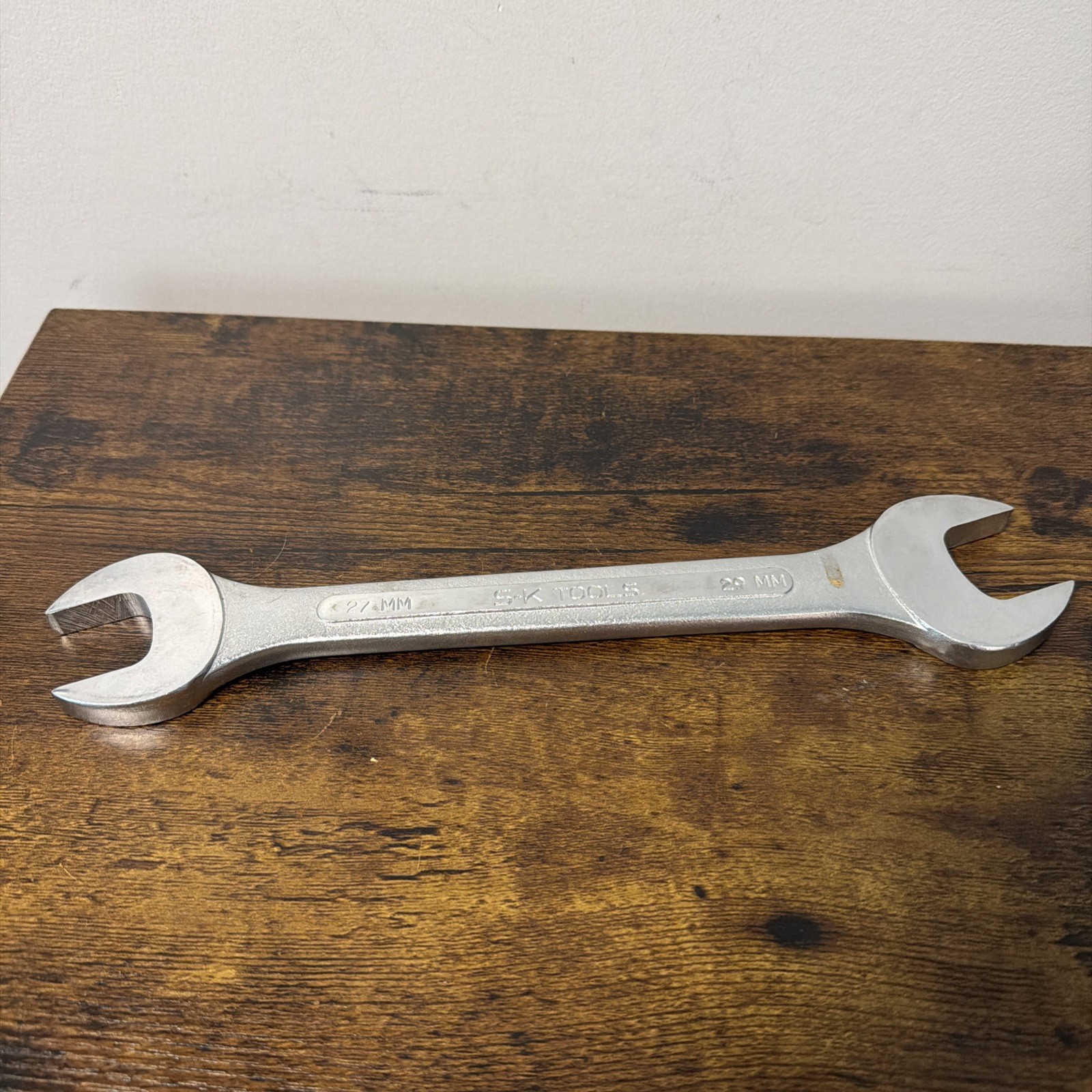 S-K Tools USA, 27mm & 29mm Metric Double Open End Wrench Forged Alloy #8227
