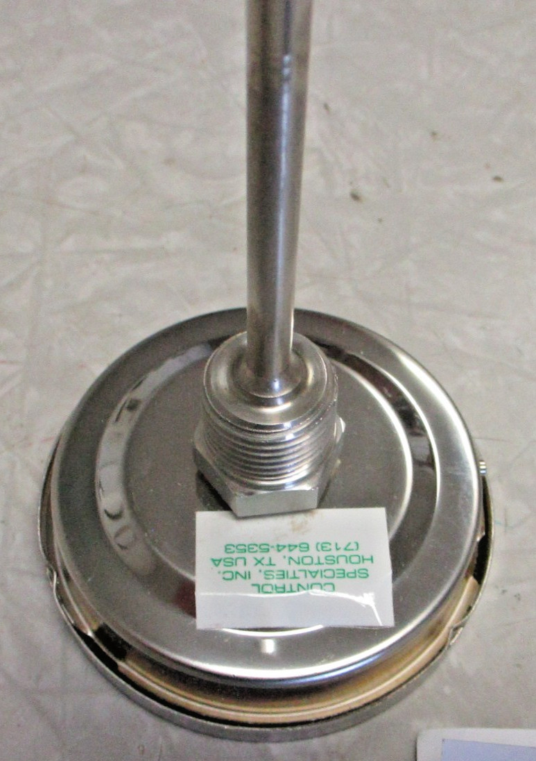 SOLAR Thermometer Temperature Gauge 200-1000F, 3" Face, 4" Stem, 1/2" NPT Conn.
