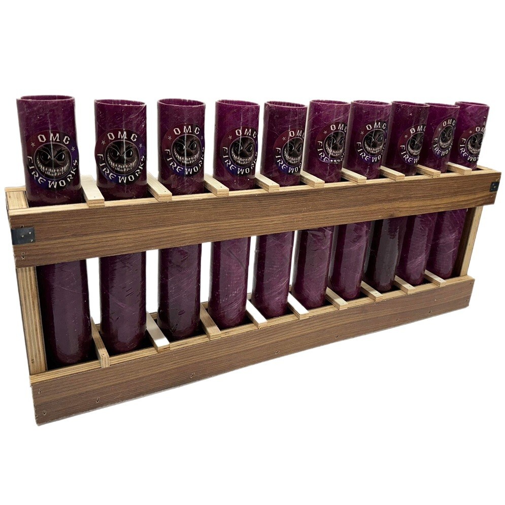 10 Shot Vertical Rack With 1.75" Fiberglass Mortar Tubes