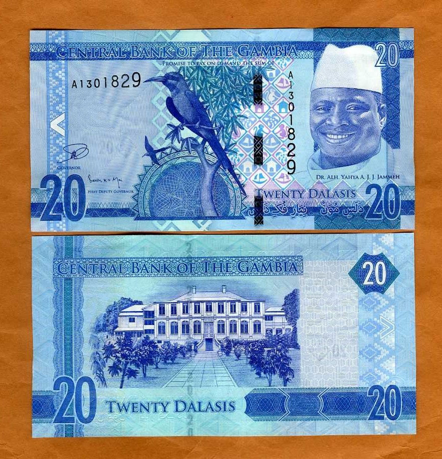 Gambia, 20 Dalasis, ND (2015), P-33, UNC New Re-designed Issue