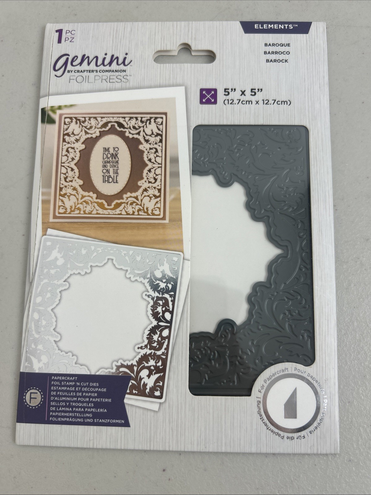 CRAFTERS COMPANION GEMINI FOILPRESS DIES CHRISTMAS BAROQUE FRAME Open Box