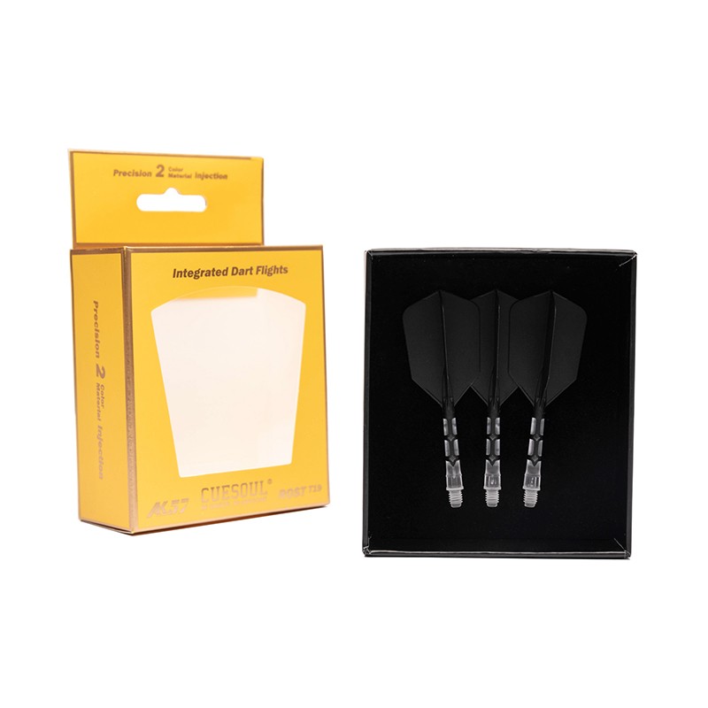 CUESOUL ROST T19 Integrated Dart Shaft and Flight Slim Shape,Set of 3-Black