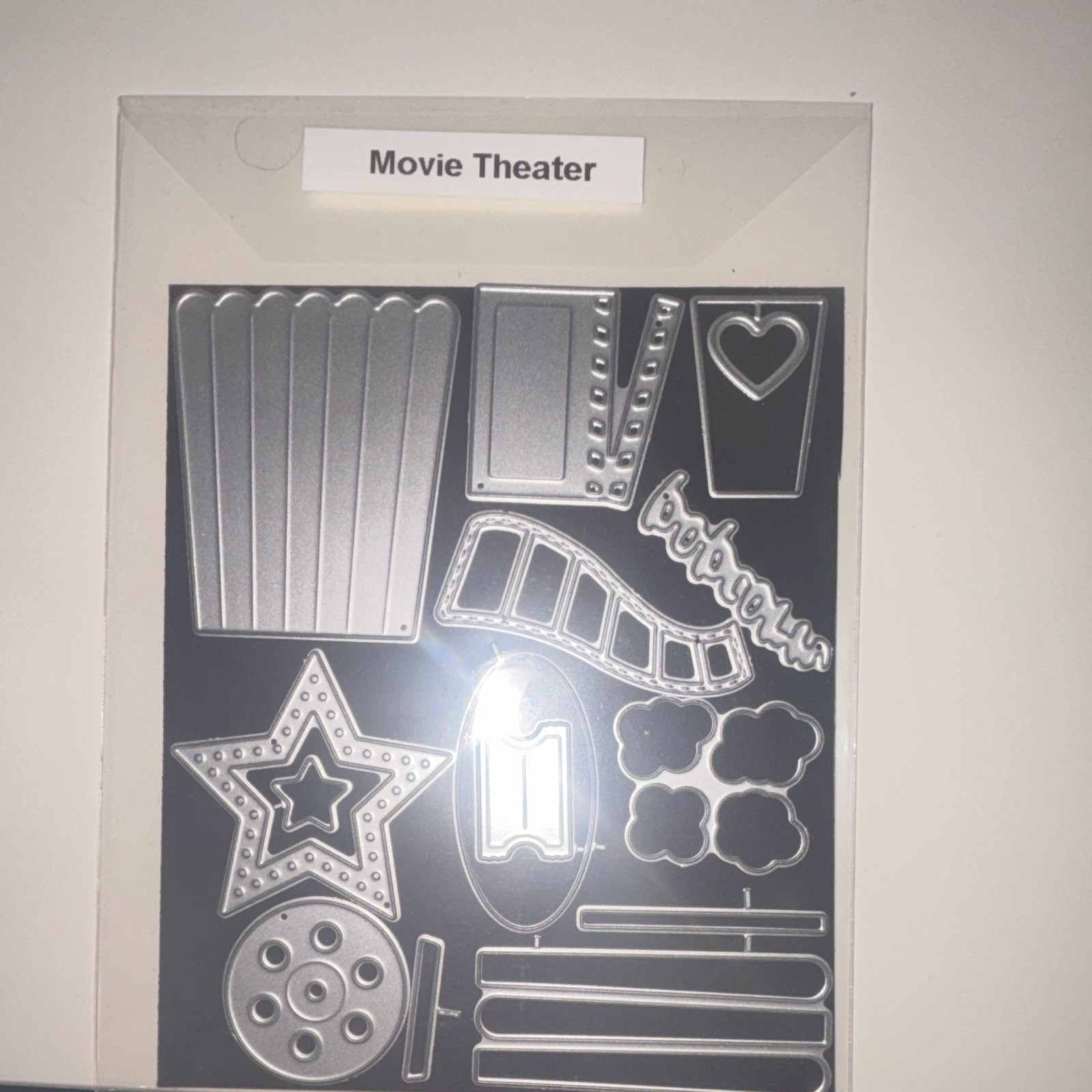 Movie Theater Cutting Dies Set Popcorn Star Ticket Film Strip Die Cuts