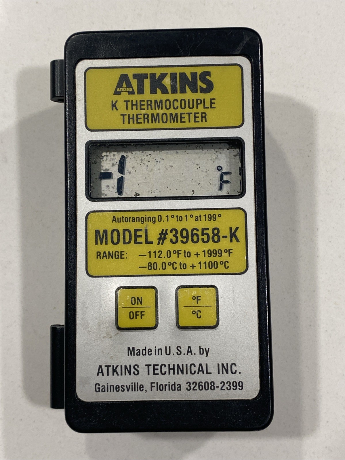 Atkins 39658-K Thermocouple Thermometer  -112° to +1999°F