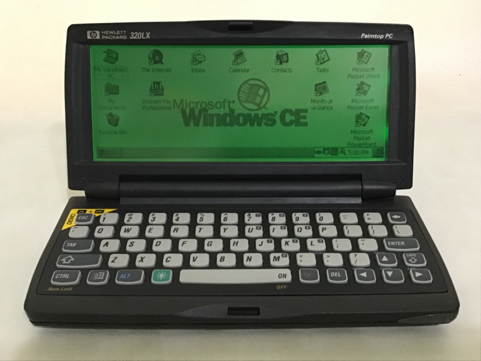 Vintage Hewlett-Packard HP 320LX Win CE 4 MB RAM w/ Stylus, 4 MB CF Card Tested