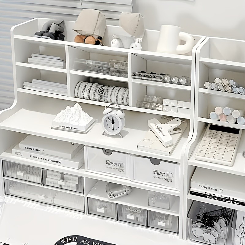 Multifunctional Desktop Organizer Shelf, Office Display And Storage Rack