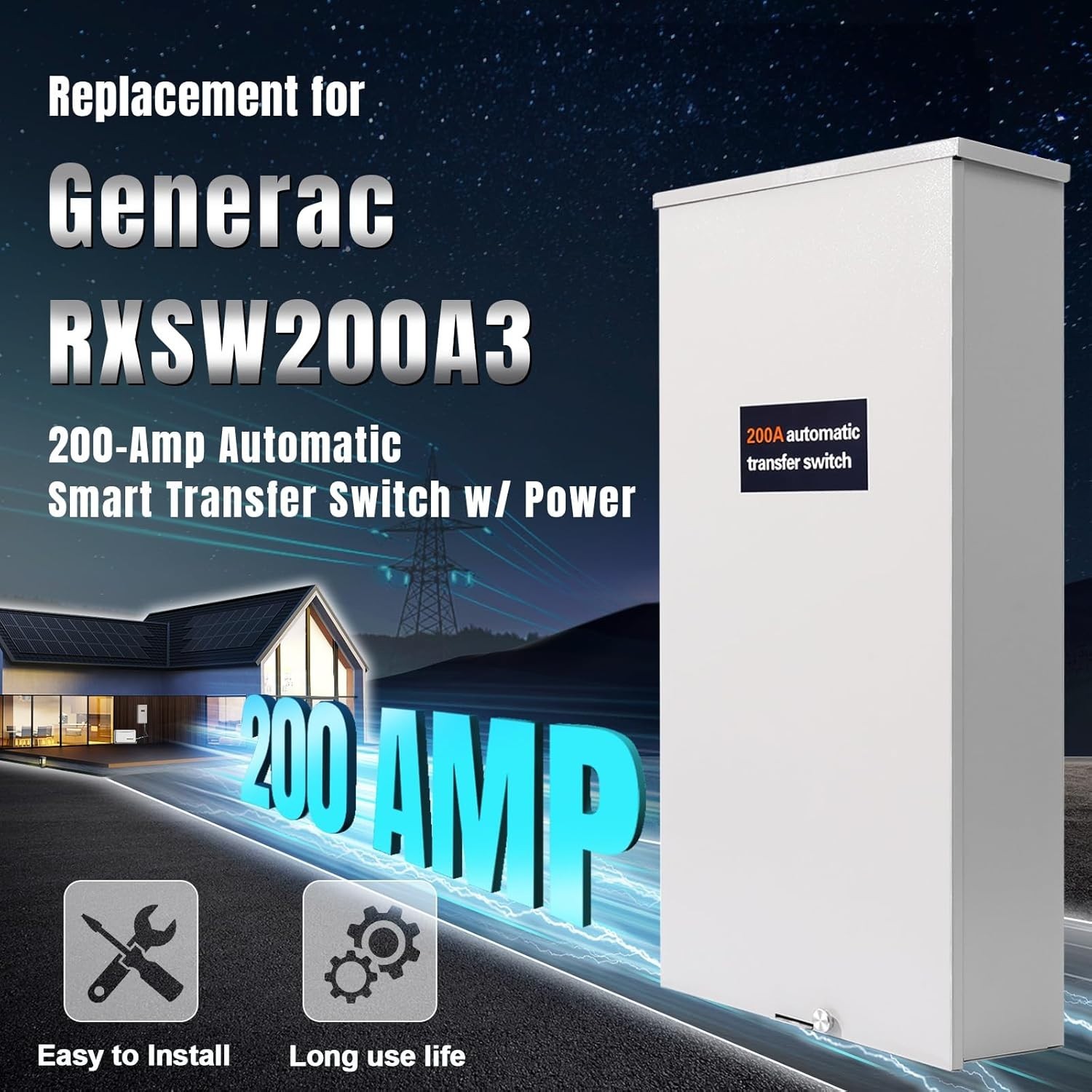 200 Amp Automatic Transfer Switch w/Power Management for Generac RXSW200A3