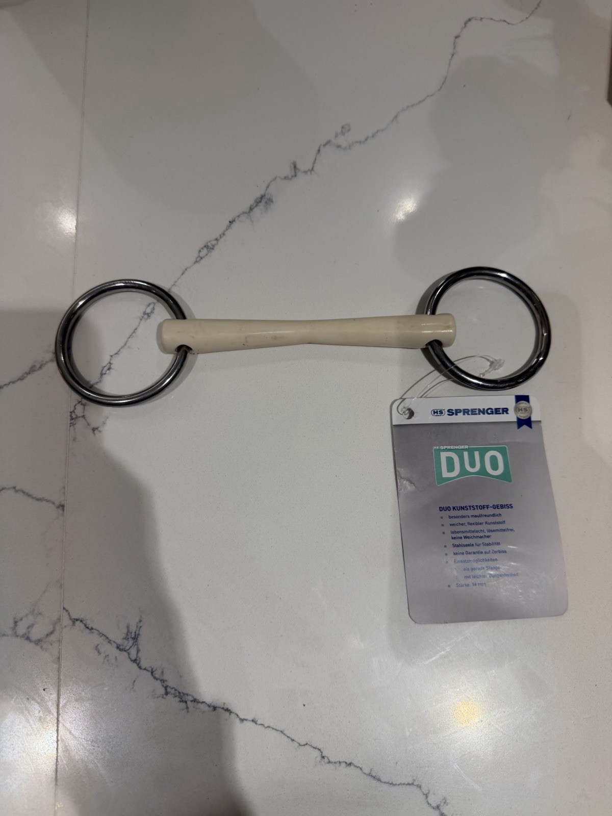 Herm Sprenger Duo Loose Ring Snaffle Mullen Mouth Bit 5" 16mm Mouthpiece
