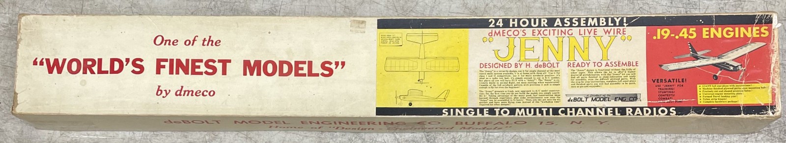Model Airplane Kit (RC): Dmeco Live Wire "Jenny" 57" Span for .19-.45 Engines