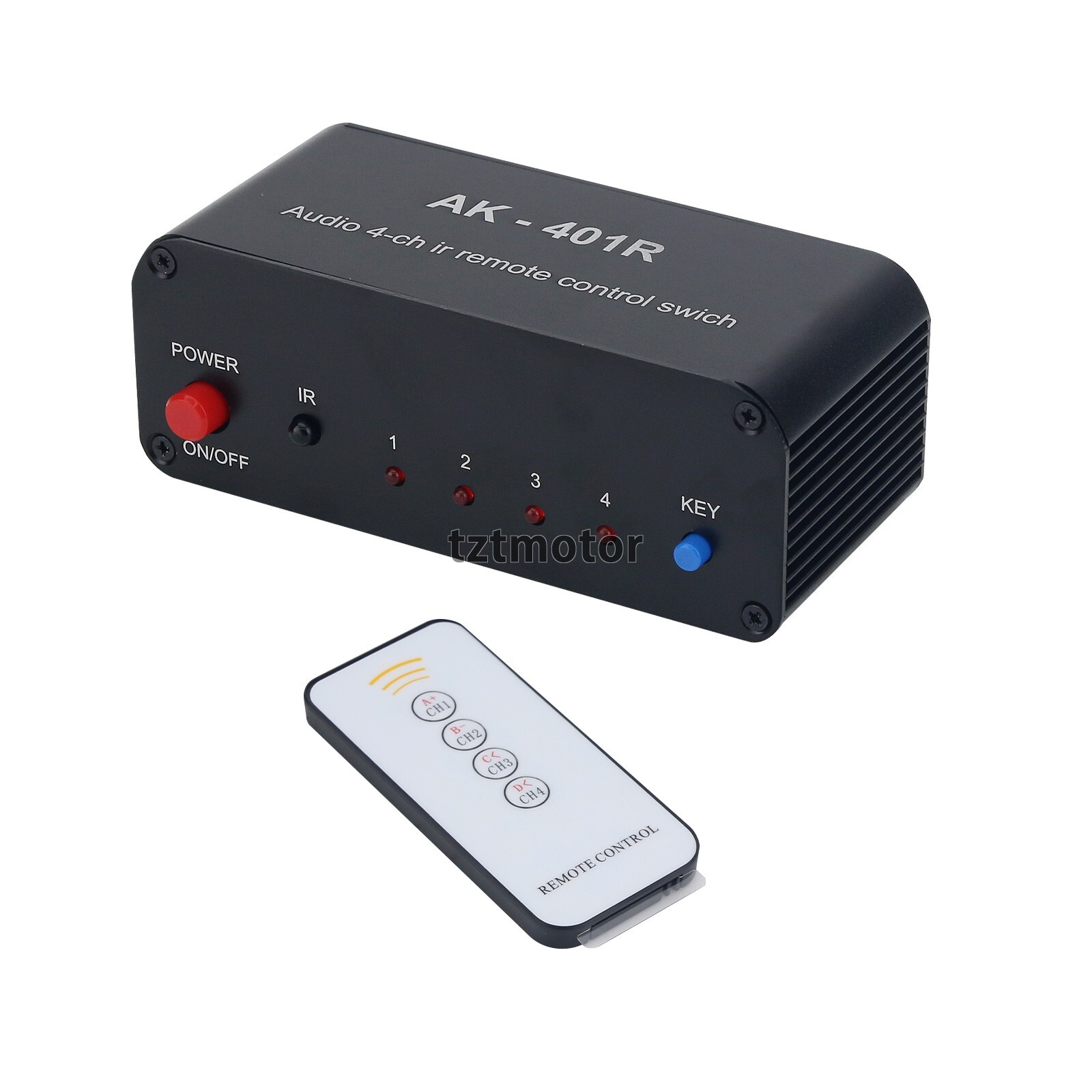 IR Remote Control 4CH Stereo Audio switcher Selector