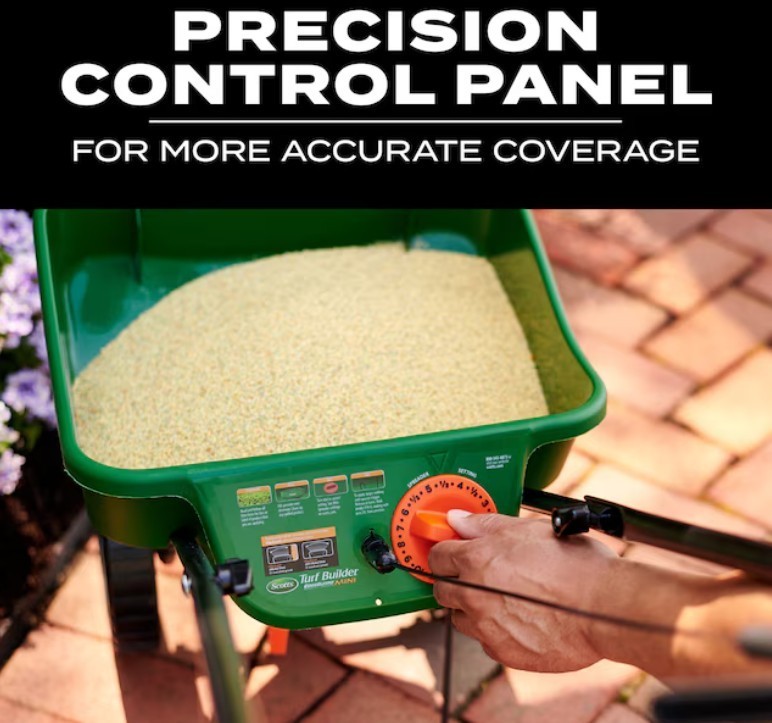 Scotts Turf Builder EdgeGuard Mini Broadcast Spreader 15-lb Capacity Compatible