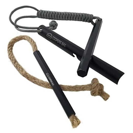 Hexalite Ferro Rod and FireWick Tinder Kit | X-Large 1/2" x 6" Long Hex Ferro